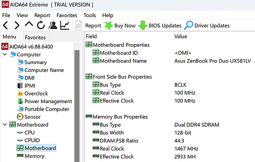 AIDA64 interface