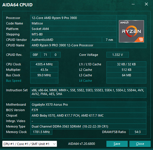 AIDA64 CPUID